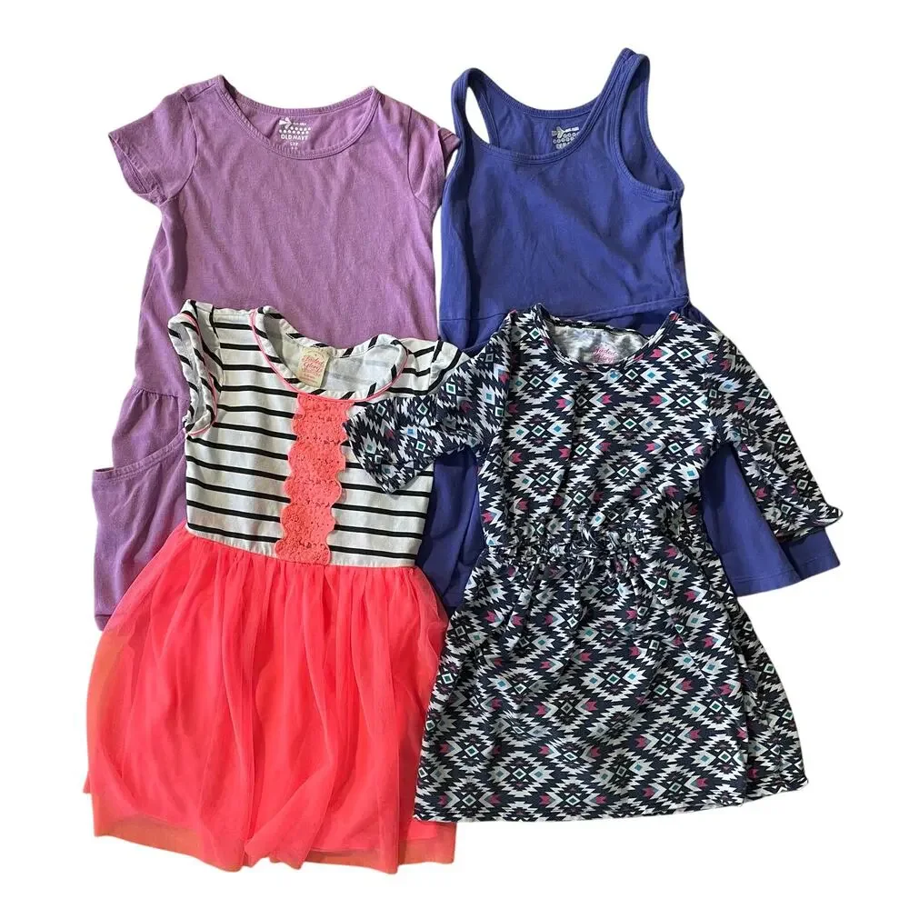 Girls Dresses Bundle of 4 Old Navy Faded Glory Size Small 6/6X GUC - Picture 1 of 13